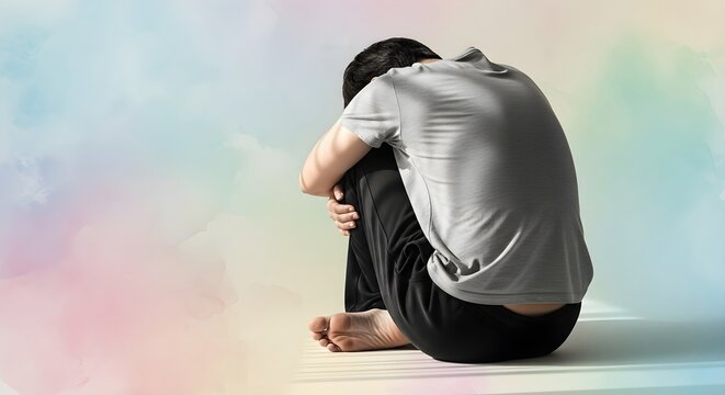 A person struggles with feelings of loneliness and despair, highlighting the importance of addressing mental health challenges and seeking support and wellness