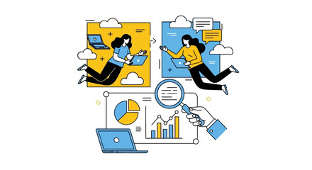 Data Analysis Collaboration Digital Business Strategy with Cloud Computing and Statistical Chart Review