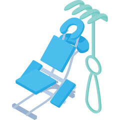 Blue And Teal Portable Massage Chair With Adjustable Headrest And Armrests On White Background