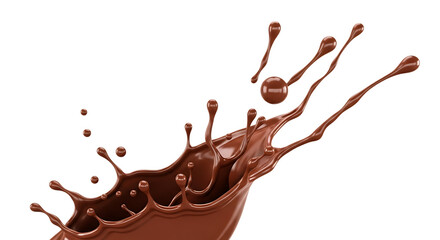 Fototapeta premium Chocolate splash liquid motion isolated on transparent background