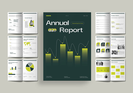 Modern Corporate Annual Financial Highlight Report Brochure Template