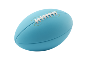 Isolated light blue American football, ready for play, practice or competition action game