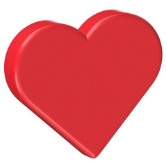 3D red love heart symbol romantic 3D icon