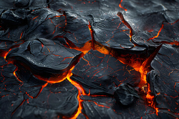 Molten Rock Texture with Volcanic Heat and Dark Ashy Surface