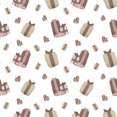 Winter Gift Boxes Seamless Pattern
