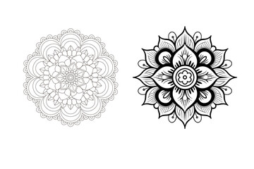 Black and White Mandala Design | Ornamental Floral Vector Pattern