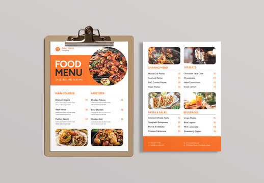 Modern Cafe Restaurant Food Menu Design
