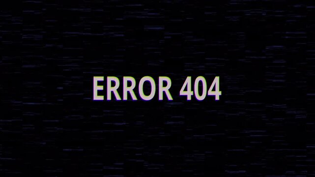 4k stock | Common error message error 404 on a static background. Suitable for website design, technology blogs, educational materials, software presentations.