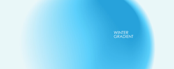 Winter theme gradient. Blurred round stain. Abstract background with color gradient shape for Winter Season creative graphic design. Vector illustration.