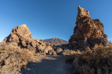 Mount Teide framed by Roques de García