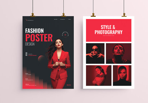 Red & Black Creative Fashion & Photography Poster Template