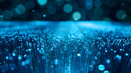 Abstract Blue Light Fiber Optics Background Glow of Futuristic Technology