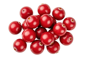 Isolated cranberries, fresh and vibrant red berries in a pile for cooking and baking projects