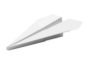 White paper airplane isolated on transparent background