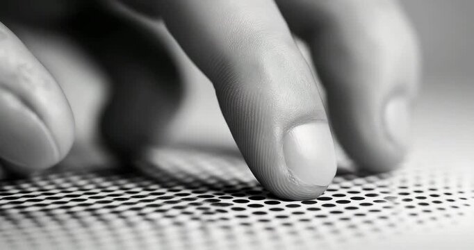 Tiny Fingers Touching Black-White Dot Pattern Card Texture