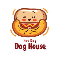 Hot dog vector illustration Logo