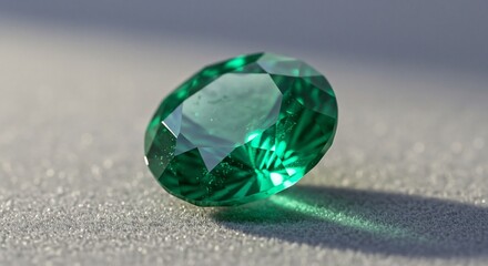 Fototapeta premium Green gemstone on surface