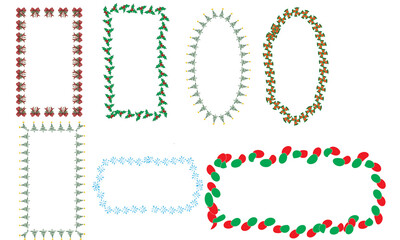 Hand-Drawn Christmas Doodle Frame Vector Set