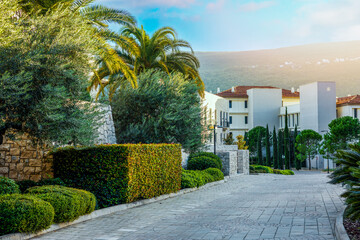 beautifully landscaped Portonovi resort streets. Montenegro