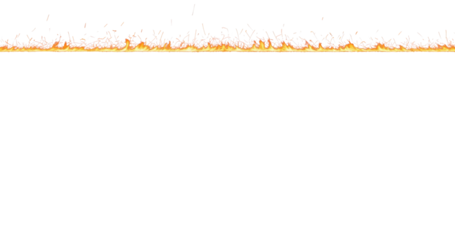 Warm orange ember glow along top border clean png