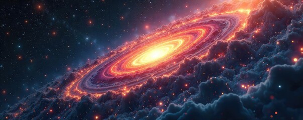 Vast swirling nebula of plastic debris, orbiting a dying star, highlighting the environmental impact of plastic pollution on a cosmic scale ,  environmental protection,  detail,  astronomy