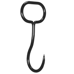 Metal hook fishing rod