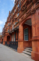 London - 06 28 2022: View of the red houses in Bina Gardens