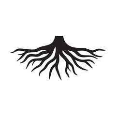 Horizontal organic line roots representing balance direction and life