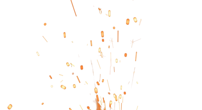 Glowing fire sparks on left and right edges of black background clean png