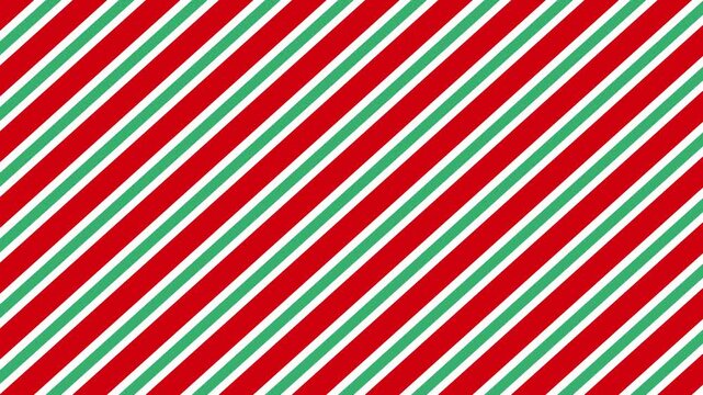 Red Green and White Christmas Stripes Pattern Loop Background Video