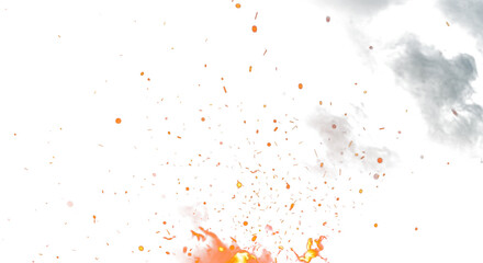 Glowing ash particles and smoke in darkness clean png