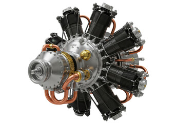 Isolated engine for an airplane, radial type, cylinder in a circle, very clean condition
