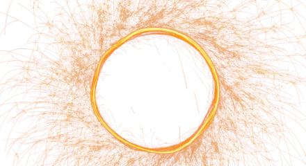 Fiery glowing sparks framing all sides with dark center clean png