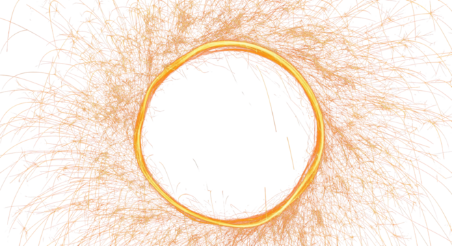 Fiery glowing sparks framing all sides with dark center clean png