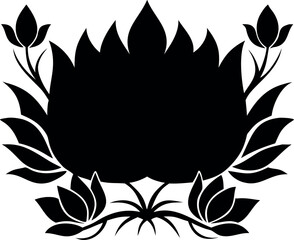 Lotus Flower Silhouette Floral Design Element Vector Illustration