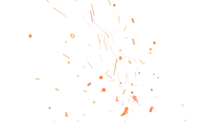 Cinematic glowing fire embers drifting in black void clean png