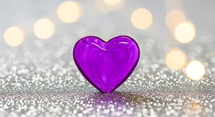 Fototapeta premium Purple Heart Sparkle Background