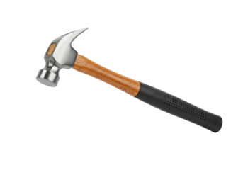 Isolated claw hammer, professional tool for carpentry construction, hammer time for nail tasks