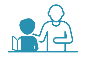 Fototapeta premium Tutoring or mentoring concept illustration, showing teacher helping student with studies