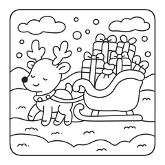 Bold and Easy Cozy Winter Coloring Pages, Christmas Coloring Book Pages, Kids, Adults, Teens, Black and white Drawing, Line Art, Vector Illustration, bold and easy, Coloring book, Coloring Pages, 