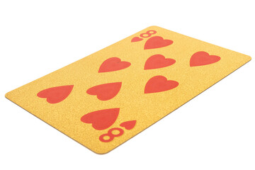 eight heart card gambling color gold isolated on white background