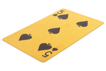 six club card gambling color gold isolated on white background