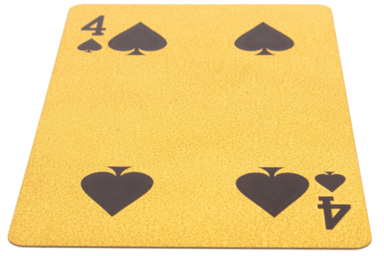 six club card gambling color gold isolated on white background