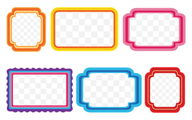Vector Colorful Rounded Rectangle Frame Set
