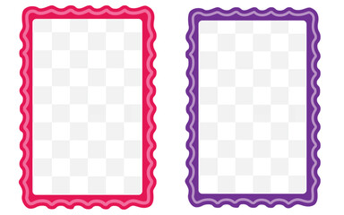 Pink and Purple Wavy Rectangle Frames
