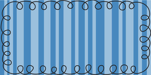 Blue Striped Rectangle Border Pattern

