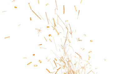 Blurred glowing fire ember sparks on black background clean png