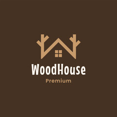 Wood House Antler Roof Logo