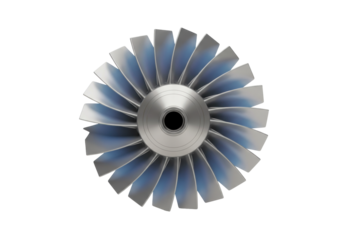 Isolated turbine rotor with many blades, aircraft engine part for jet and propulsion systems