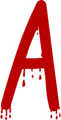 Letter A with Dripping Blood Effect